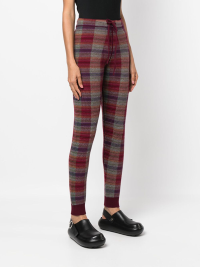 Shop Barrie Plaid Check-print Knitted Trousers In Red