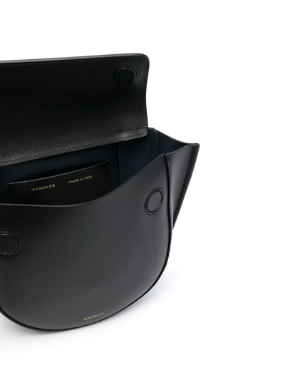 Wandler Hortensia Mini Smooth Leather Shoulder Bag In Black