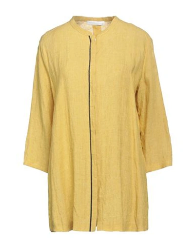 Shop Fabiana Filippi Woman Shirt Ocher Size 6 Linen In Yellow