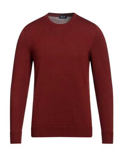 Shop Drumohr Man Sweater Brown Size 46 Merino Wool