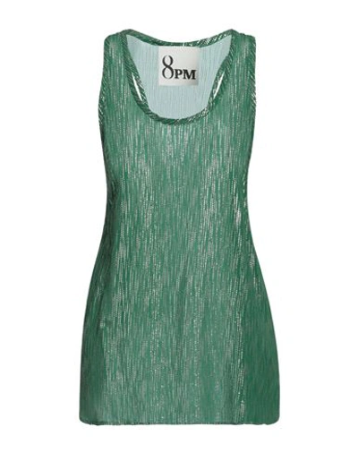 8pm Woman Top Green Size M Viscose In Green