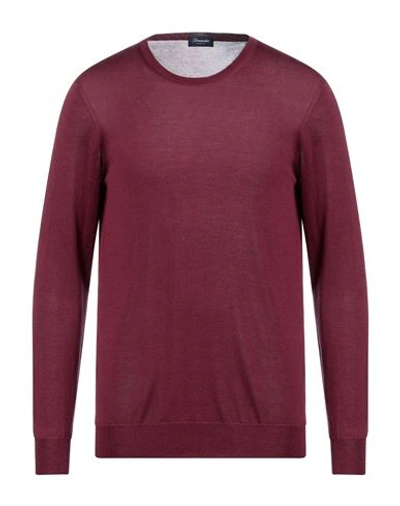 Shop Drumohr Man Sweater Garnet Size 42 Silk In Red