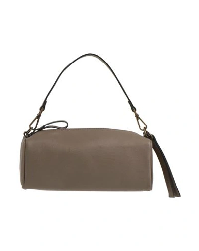 Shop Corsia Woman Shoulder Bag Dove Grey Size - Soft Leather