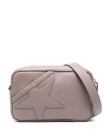 Shop Golden Goose Star Leather Crossbody Bag In Grey