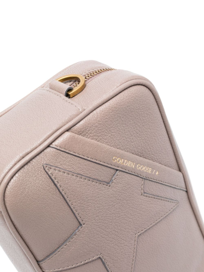 Shop Golden Goose Star Leather Crossbody Bag In Grey