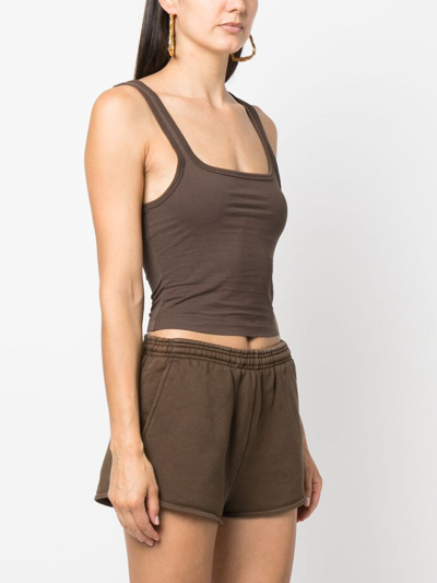 Entire Studios Square-neck Cropped Top In Brown