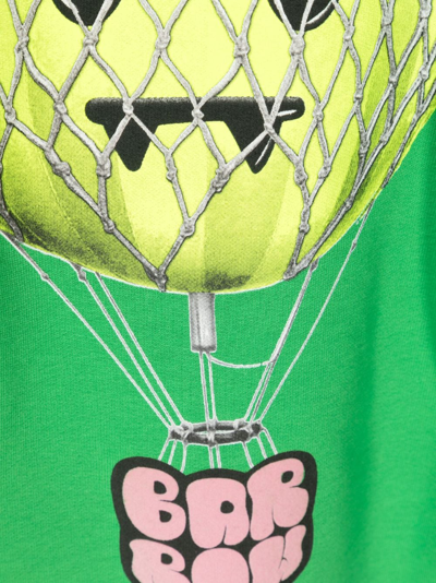 Shop Barrow Logo-print Cotton Hoodie In Green
