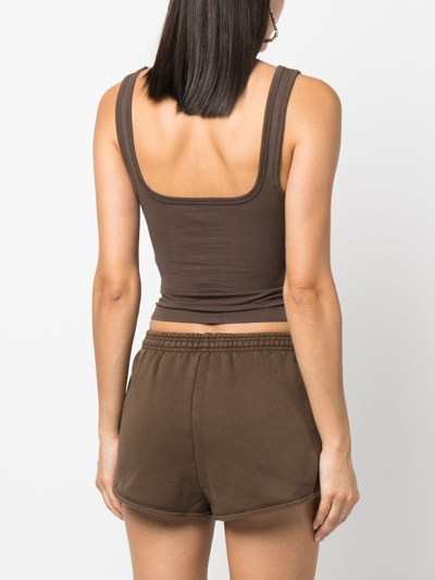 Entire Studios Square-neck Cropped Top In Brown