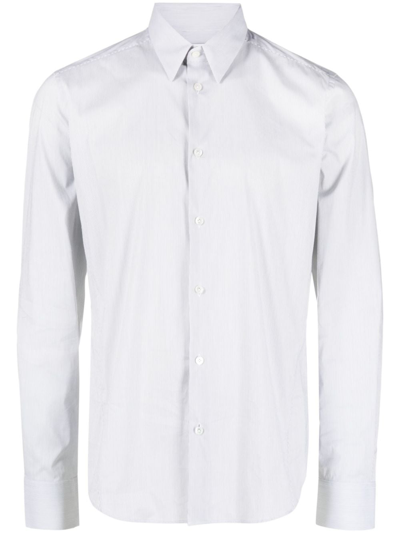 Shop Lanvin Striped Cotton-blend Shirt In White