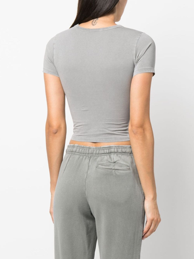 Shop Entire Studios Round-neck Cropped T-shirt In Grey