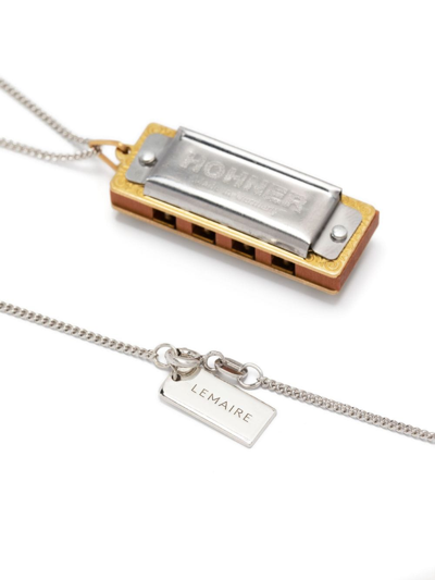 Shop Lemaire Harmonica Logo-engraved Necklace In Silver