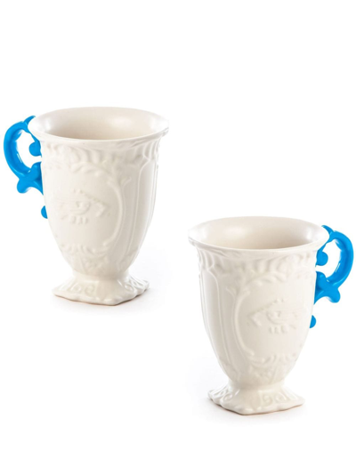 Shop Seletti I-wares Porcelain Mug (set Of Two) In White