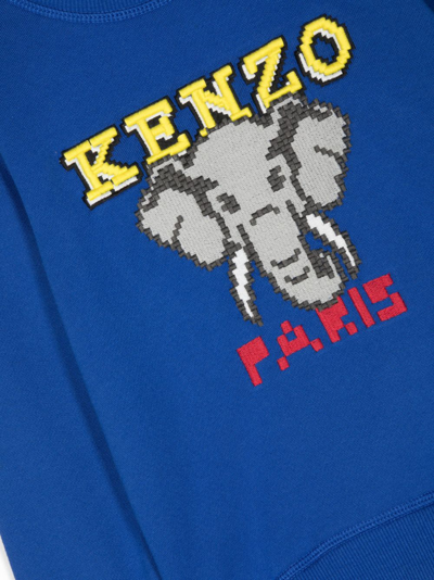 Shop Kenzo Jungle Game Elephant Sweatshirt In Blue