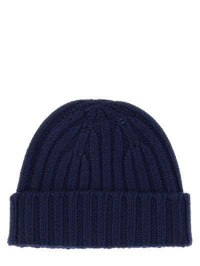 Shop Aspesi Beanie Hat In Blue