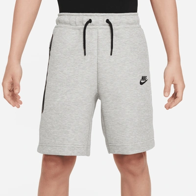 Shop Nike Boys  Tech Fleece Shorts In White/grey