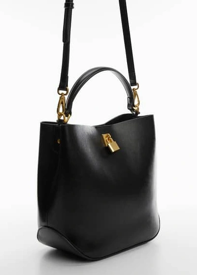 Shop Mango Shopper Bag With Padlock Black