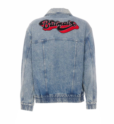 Shop Balmain 70s Denim Jacket In Blue