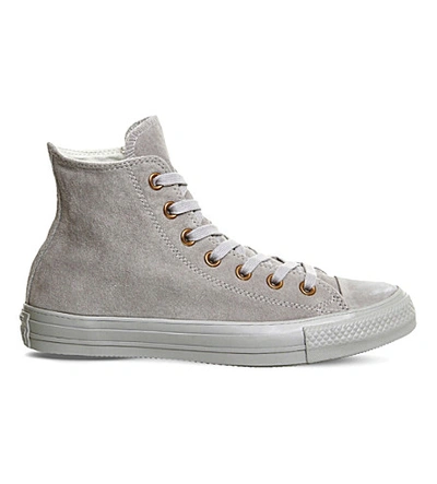 Converse All Star Hi Suede Sneakers In Ash Grey Rose Gold