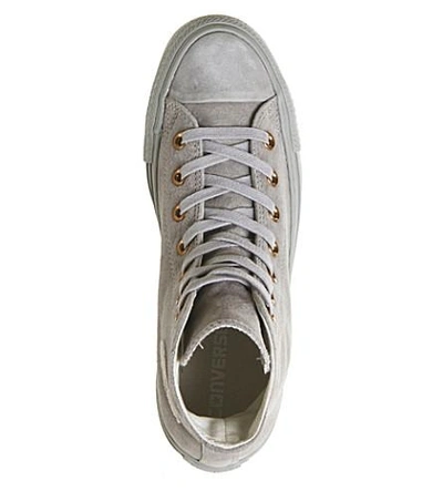 Shop Converse All Star Hi Suede Sneakers In Ash Grey Rose Gold