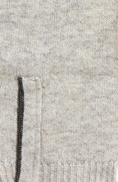 Brunello Cucinelli Monili Detail Cashmere Gloves In C8920 Greige