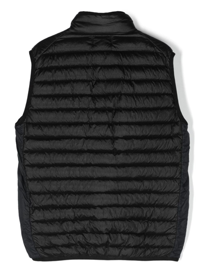 Shop Stone Island Junior Compass-motif Padded-design Gilet In Black