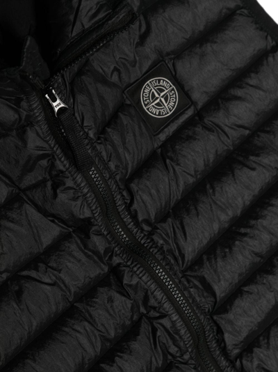 Shop Stone Island Junior Compass-motif Padded-design Gilet In Black