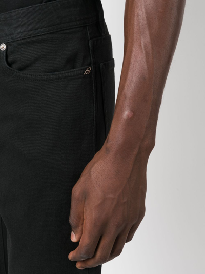Shop Brioni Slim-cut Cotton Jeans In Black