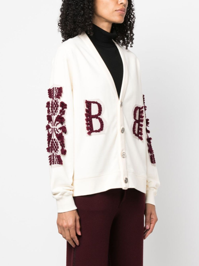 Shop Barrie Logo-embroidered Cashmere Cardigan In Neutrals