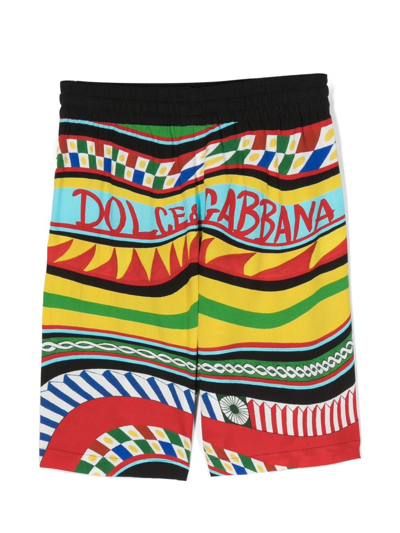 Shop Dolce & Gabbana Carretto-print Bermuda Shorts In Black