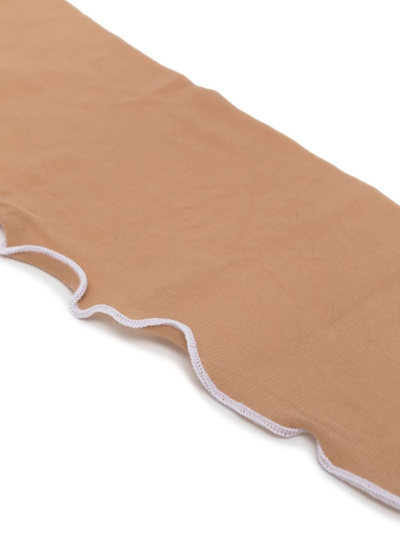 Maison Close Contrast-lining Stretch Tights In Neutrals