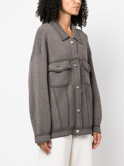 Barrie Cotton-cashmere Oversized Jacket In Brown