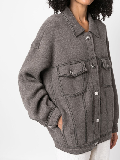 Barrie Cotton-cashmere Oversized Jacket In Brown