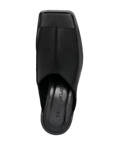Eckhaus Latta Frame 55mm Slip-on Leather Sandals In Black