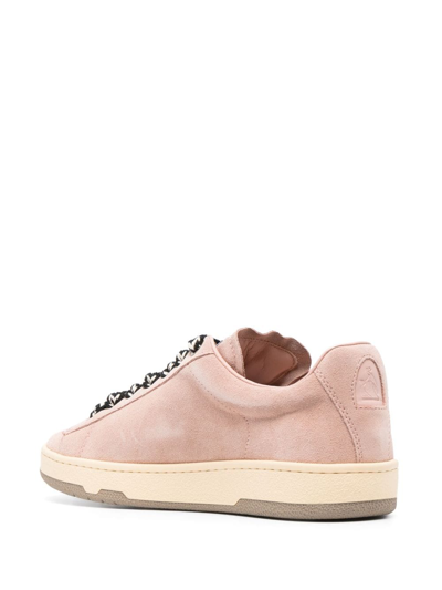 Shop Lanvin Lite Curb Suede Sneakers In Pink