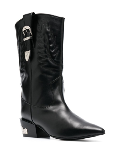 Shop Toga Western 50mm Leather Boots In Black