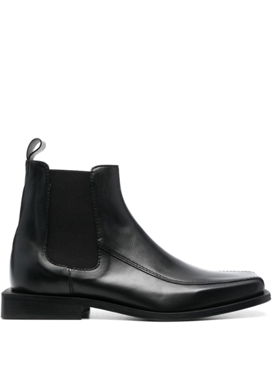 Shop Ahluwalia Tabali Leather Ankle Boots In Black