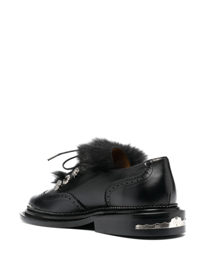 Shop Toga Virilis Studded 30mm Leather Brogues In Black