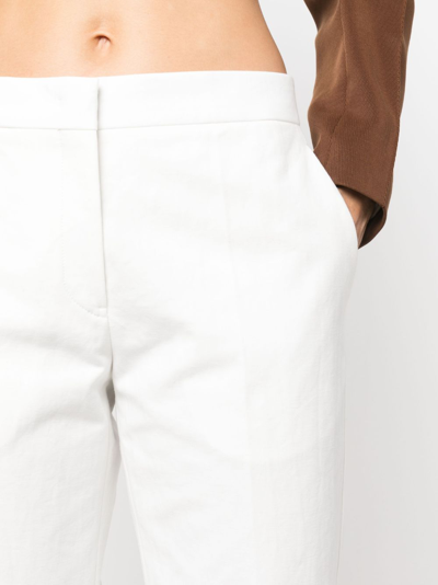 Shop Jil Sander Straight-leg Cotton Trousers In White