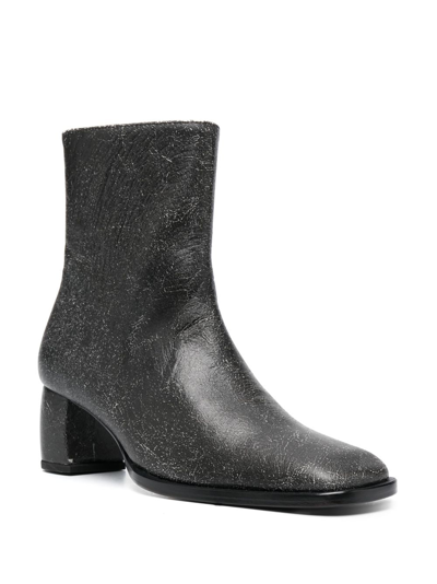 Shop Eckhaus Latta Bowed 50mm Leather Boots In Black