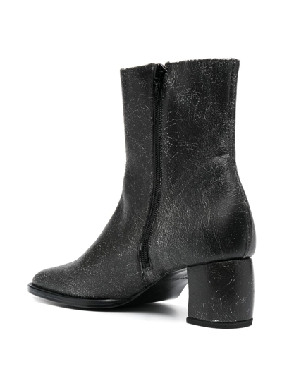 Shop Eckhaus Latta Bowed 50mm Leather Boots In Black