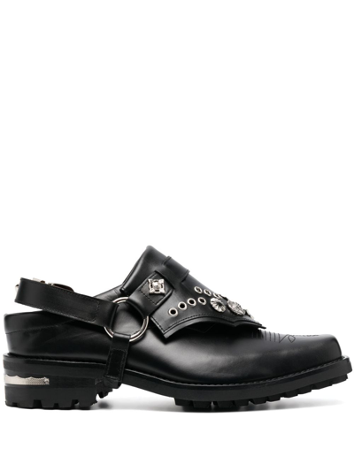 Shop Toga Virilis Studded 40mm Leather Loafers In Black
