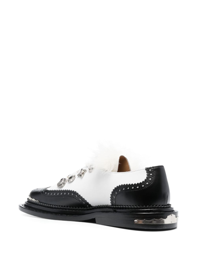 Shop Toga Two-tone 35mm Embellished Oxford Shoes In Black