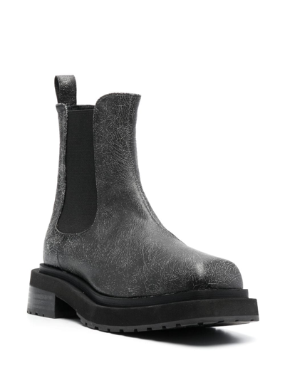 Eckhaus Latta Mike Cracked-effect Chelsea Boots In White