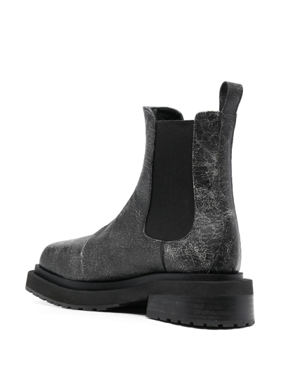 Eckhaus Latta Mike Cracked-effect Chelsea Boots In White