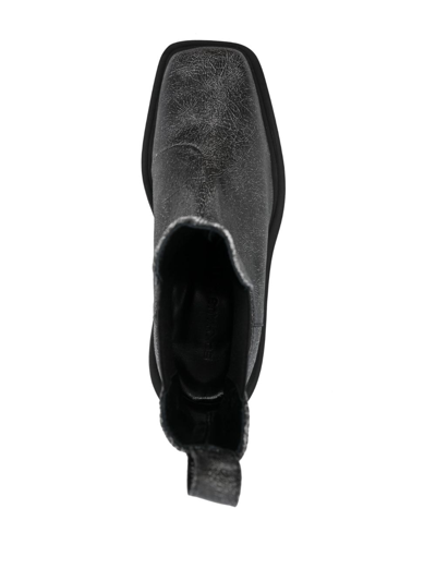 Eckhaus Latta Mike Cracked-effect Chelsea Boots In White