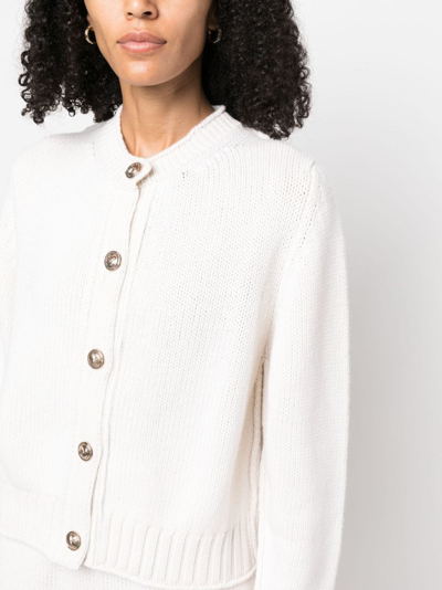 Shop Barrie Button-up Cashmere Cardigan In Neutrals