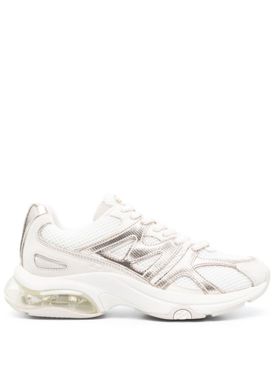 Shop Michael Michael Kors Logo-patch Mesh-panelling Sneakers In Neutrals