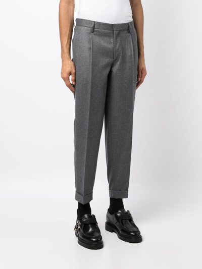 Shop Kolor Tapered Cropped Trousers In Grey