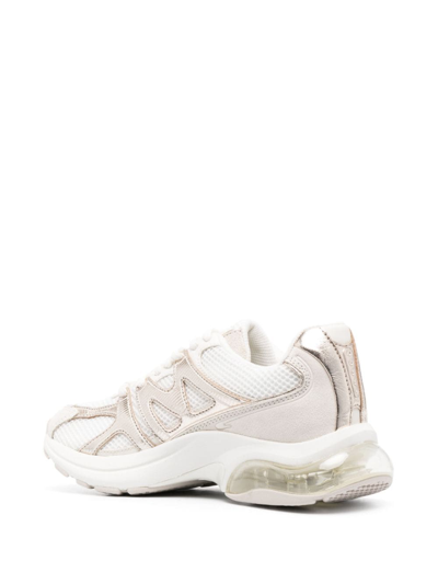 Shop Michael Michael Kors Logo-patch Mesh-panelling Sneakers In Neutrals