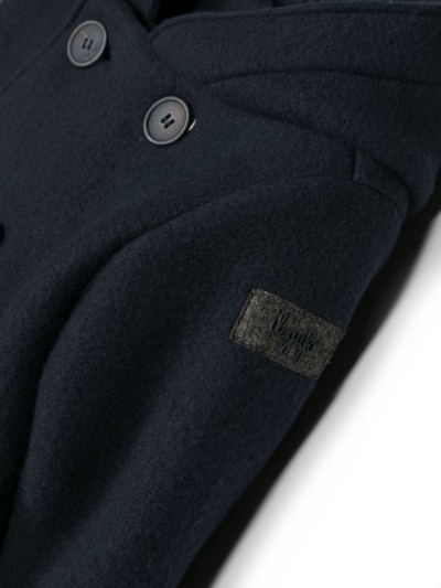 Shop Il Gufo Logo-patch Hooded Coat In Blue